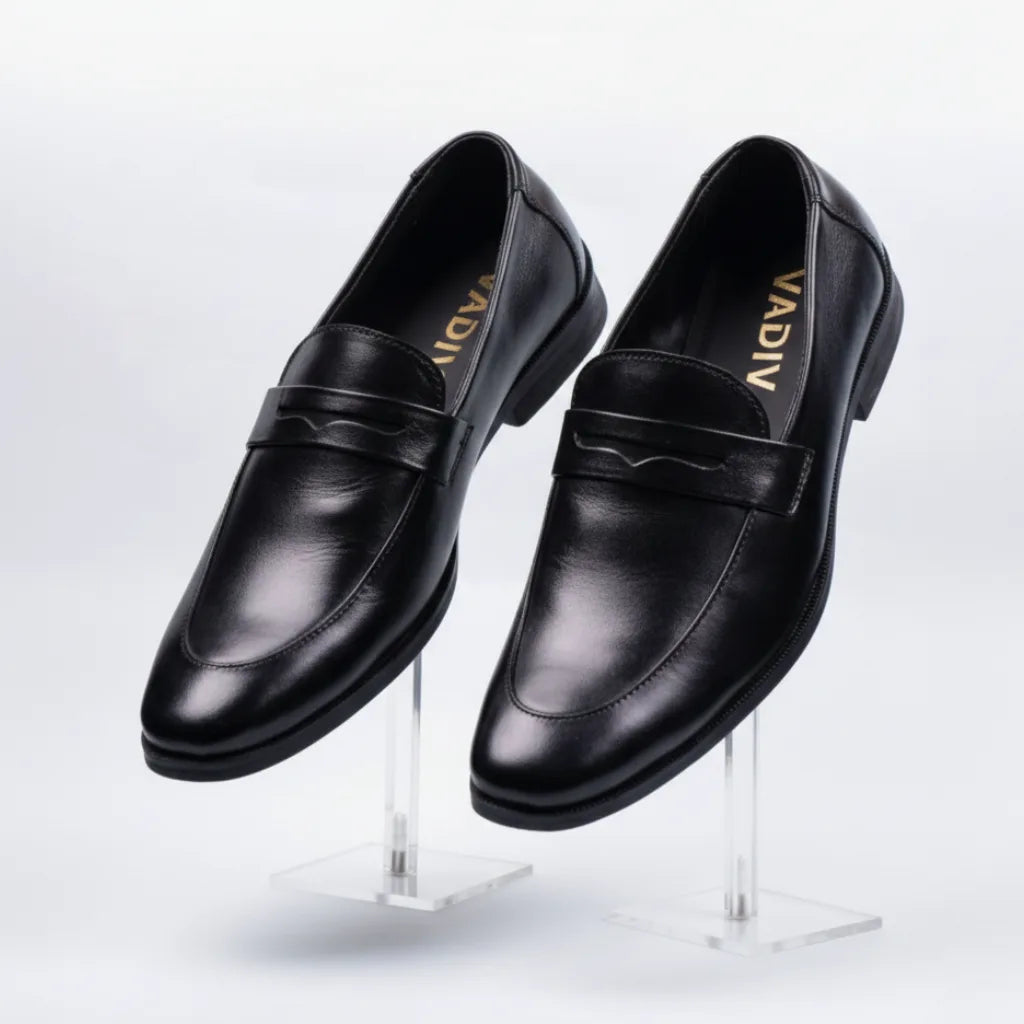 loafers plain black penny loafers