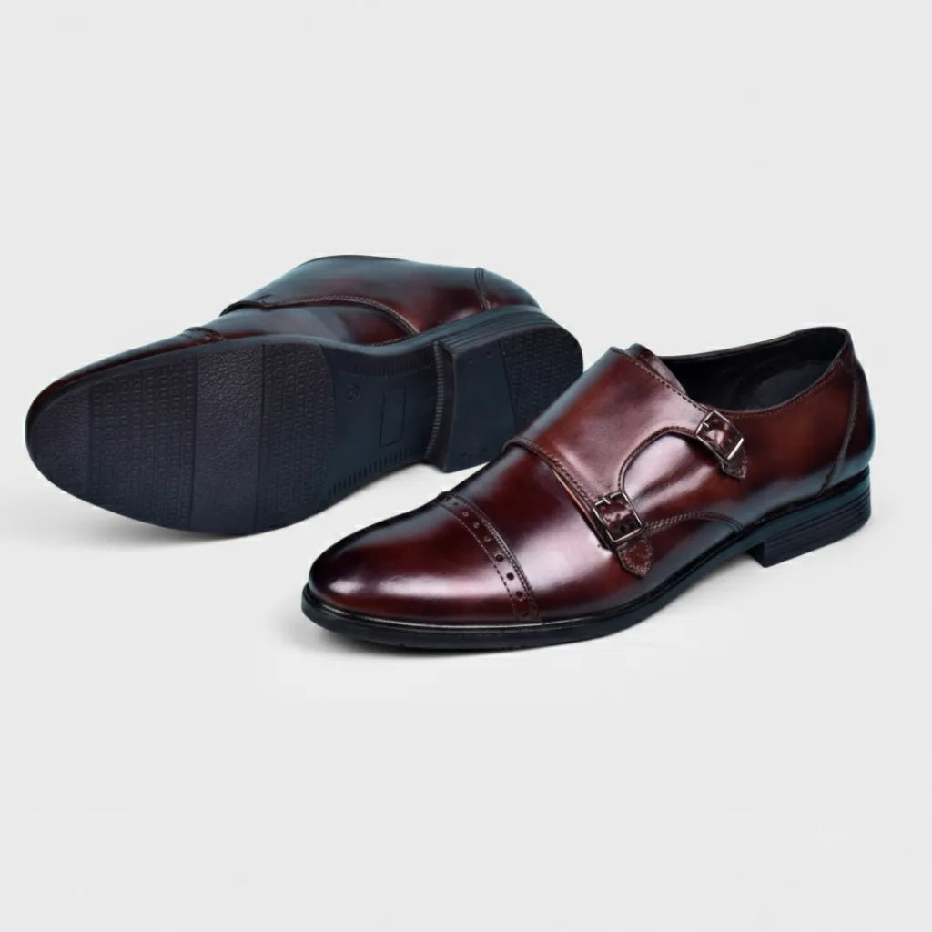Monk Strap Brown Shoes Dots