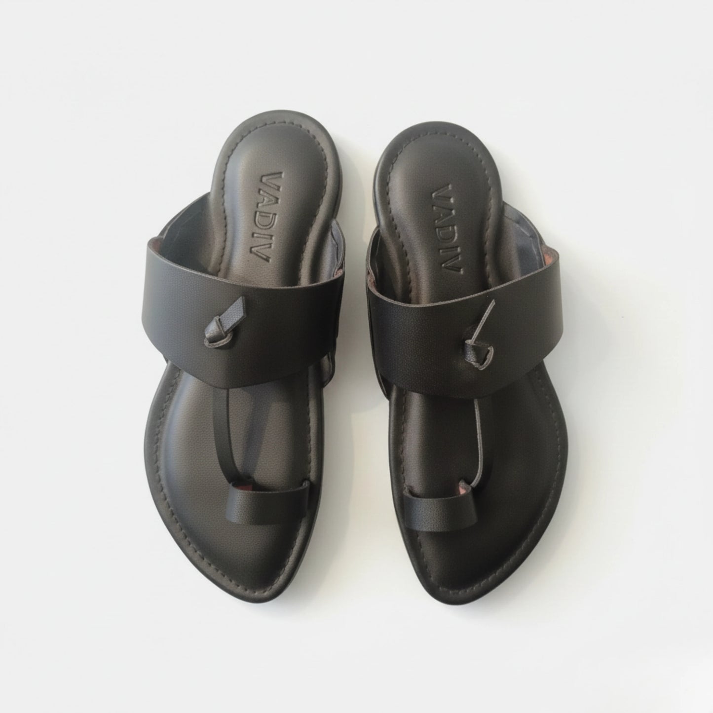 Black Kolhapuri Chappal – Men’s Traditional Slip-On