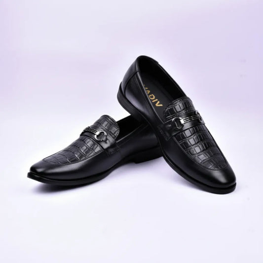 Loafers black crocodile