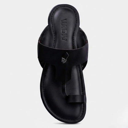 MetroStep Black– Men’s Casual Slip-On Chappal
