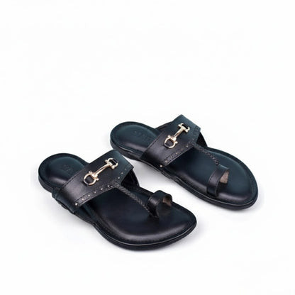 Urban Buckle Black – Men’s Slip-On Chappal
