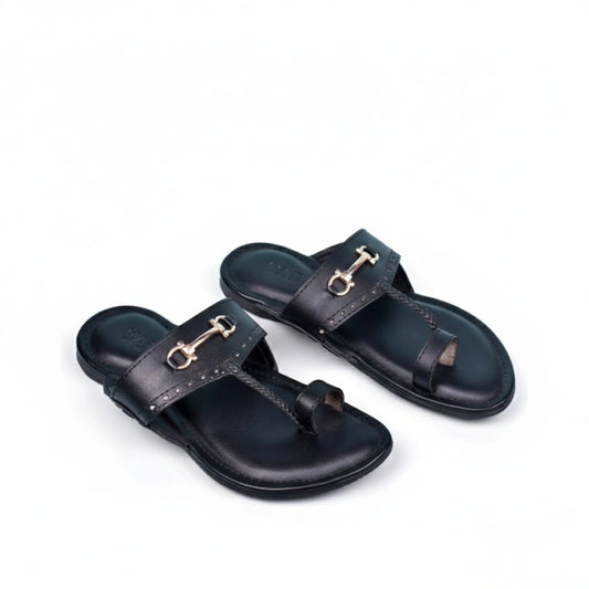 Golden buckle kolhapuri chappal