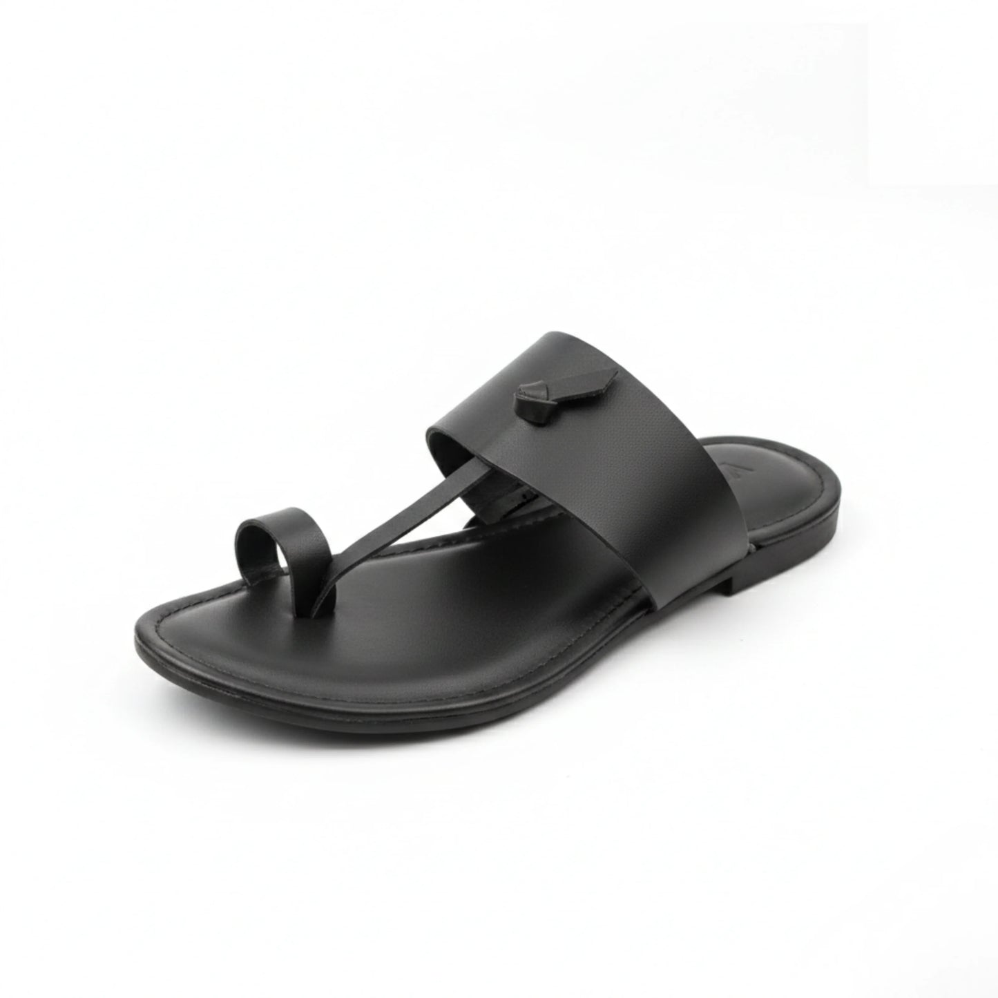 Black Kolhapuri Chappal – Men’s Traditional Slip-On