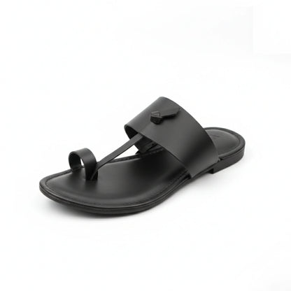 Black Kolhapuri Chappal – Men’s Traditional Slip-On