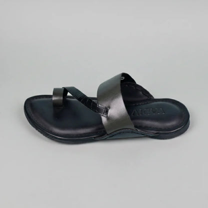 Cross Line Black – Men’s Slip-On Chappal
