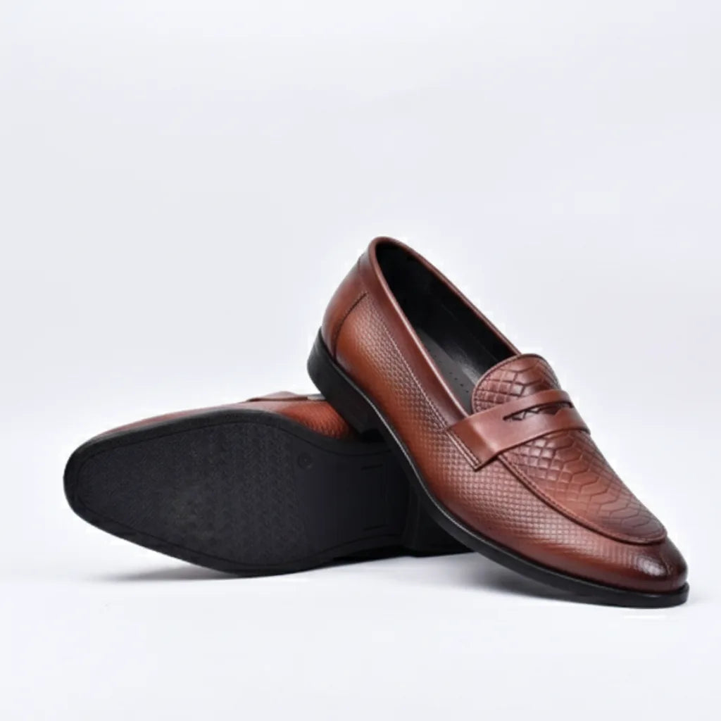 Brown crocodile Loafers