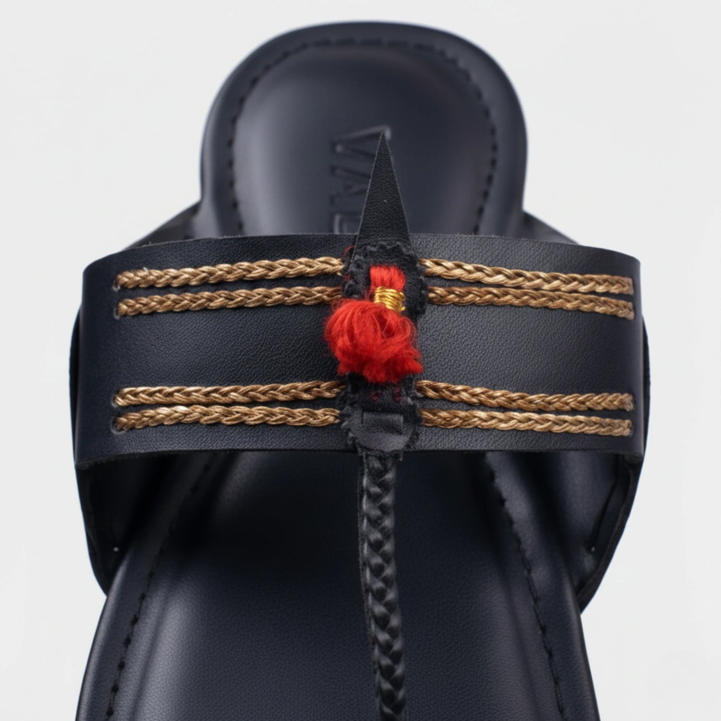 Gold Line Black - Men’s Slip-On Chappal