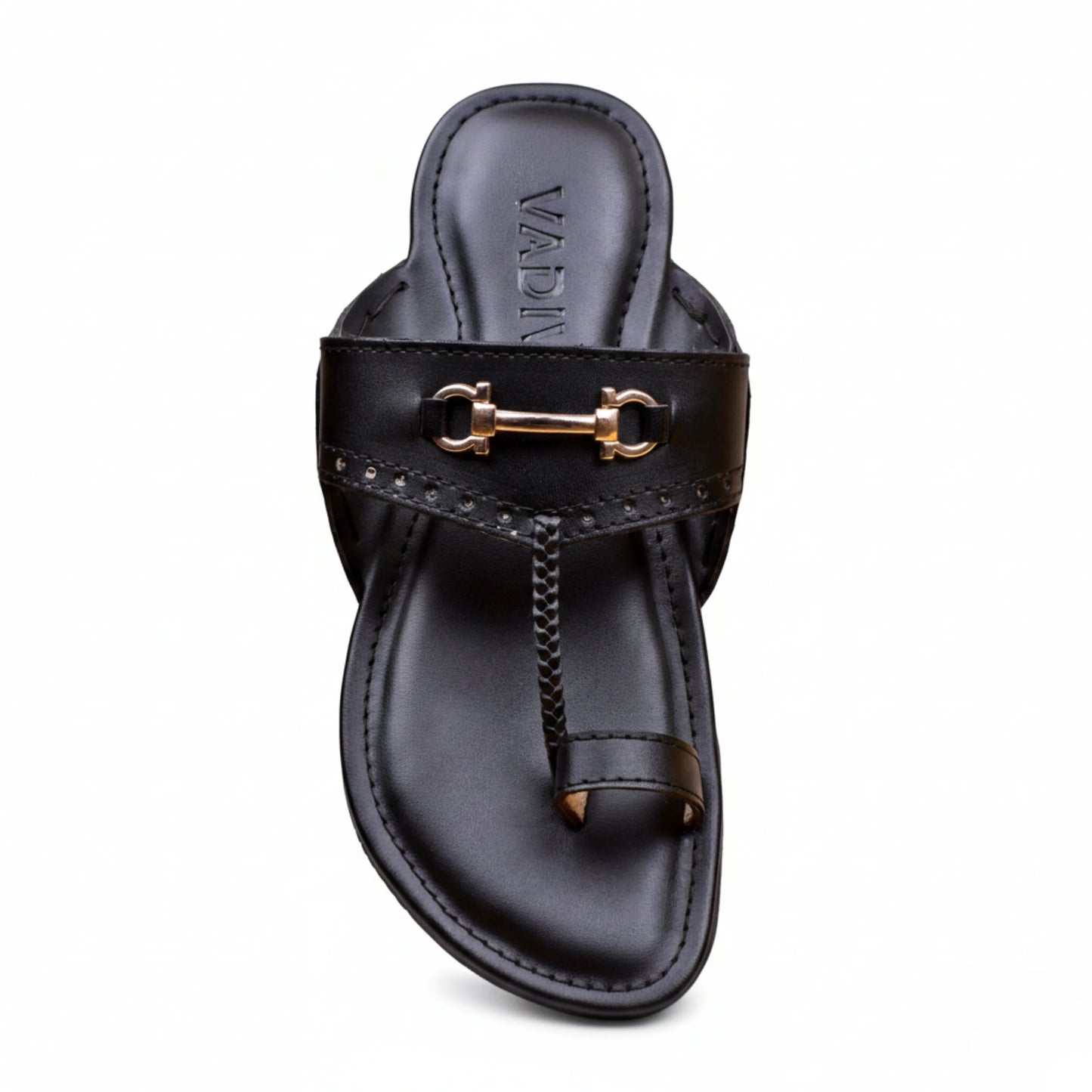 Urban Buckle Black – Men’s Slip-On Chappal