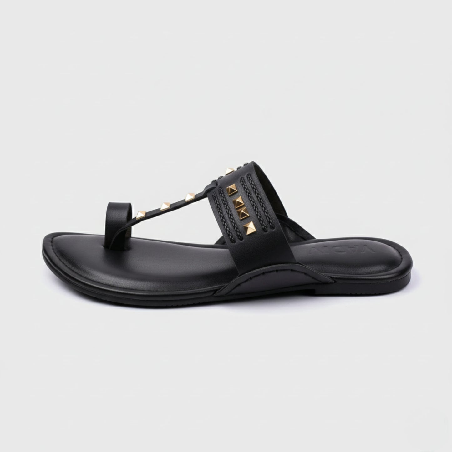 Black Gold Stone – Men’s Slip-On Chappal