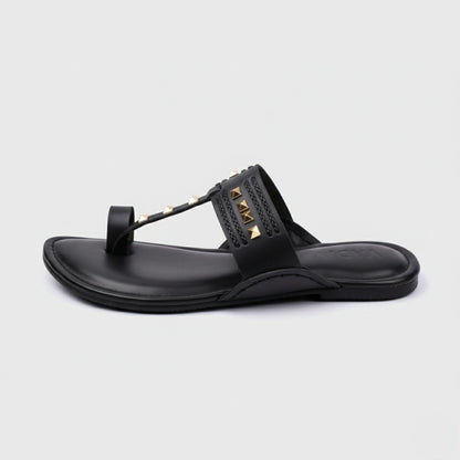 Black Gold Stone – Men’s Slip-On Chappal