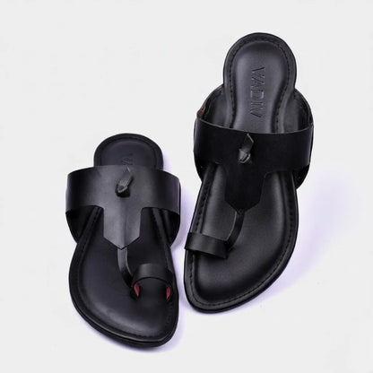 MetroStep Black– Men’s Casual Slip-On Chappal