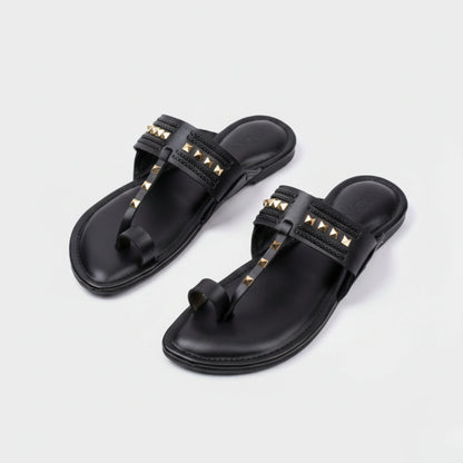 Black Gold Stone – Men’s Slip-On Chappal